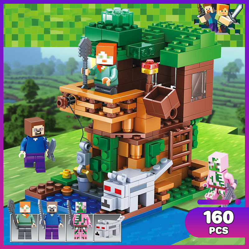 Minecraft - Ngôi nhà trên cây 160PCS, Đồ chơi lắp ráp mô hình ngôi nhà ...