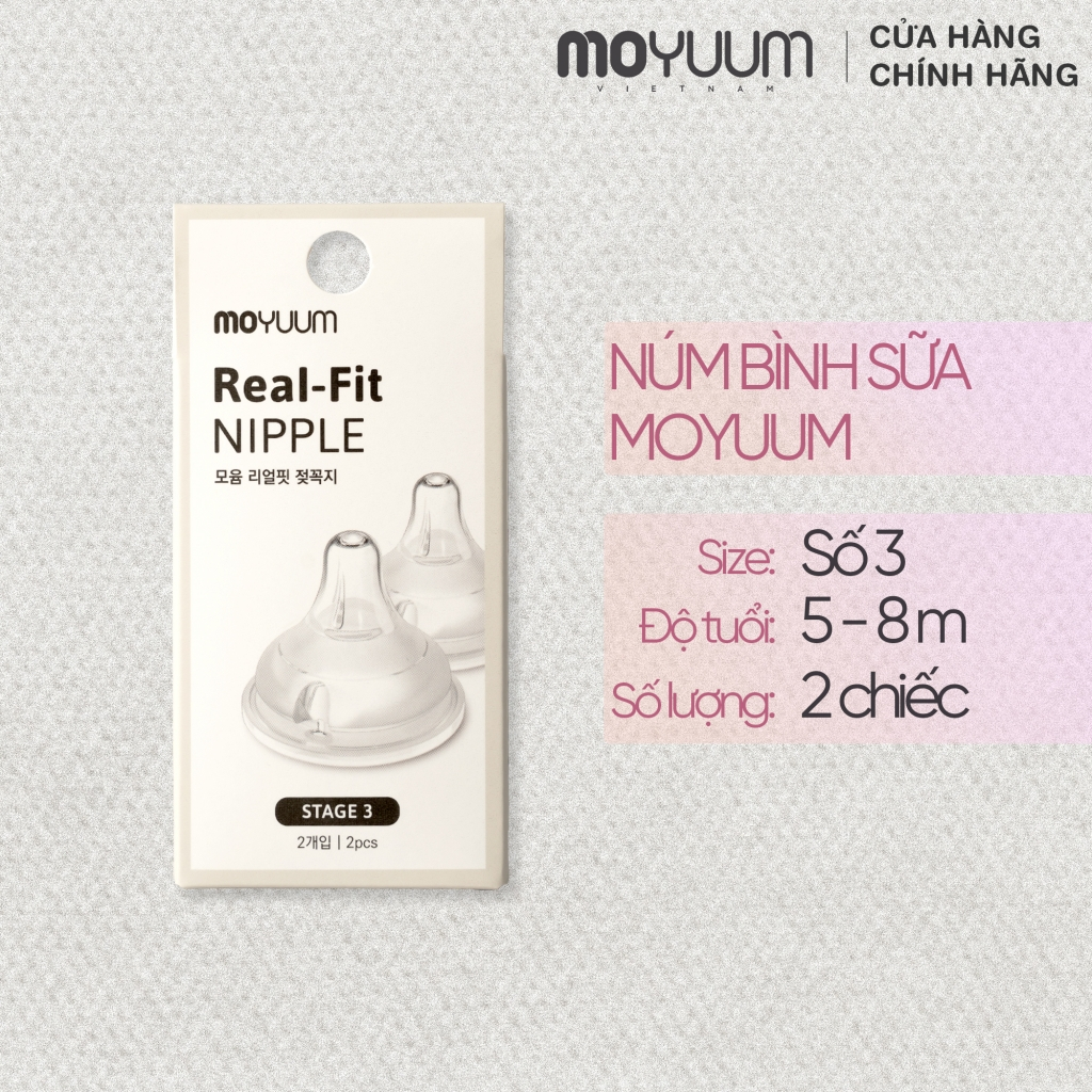 Núm bình silicon Moyuum - Set 2 núm - Size 3 | Shopee Việt Nam