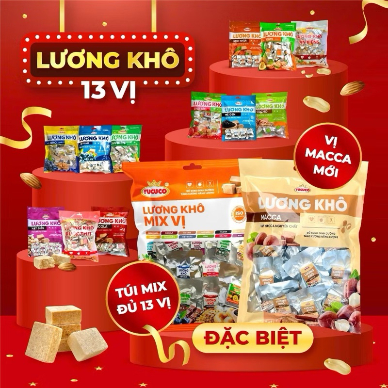 Lương Khô mini FUCUCO 13 vị tổng hợp, lương khô thơm ngon khó cưỡng ...