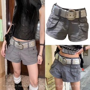 Quần short đùi ngắn chất kaki màu ghi kết hợp túi phong cách trẻ trung năng động QSN007 - Tiktik