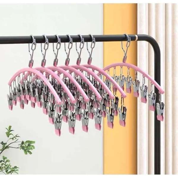 MÓC CONG 10 KẸP PHƠI QUẦN ÁO, PHƠI TẤT INOX BỌC NHỰA SIÊU TIỆN DỤNG