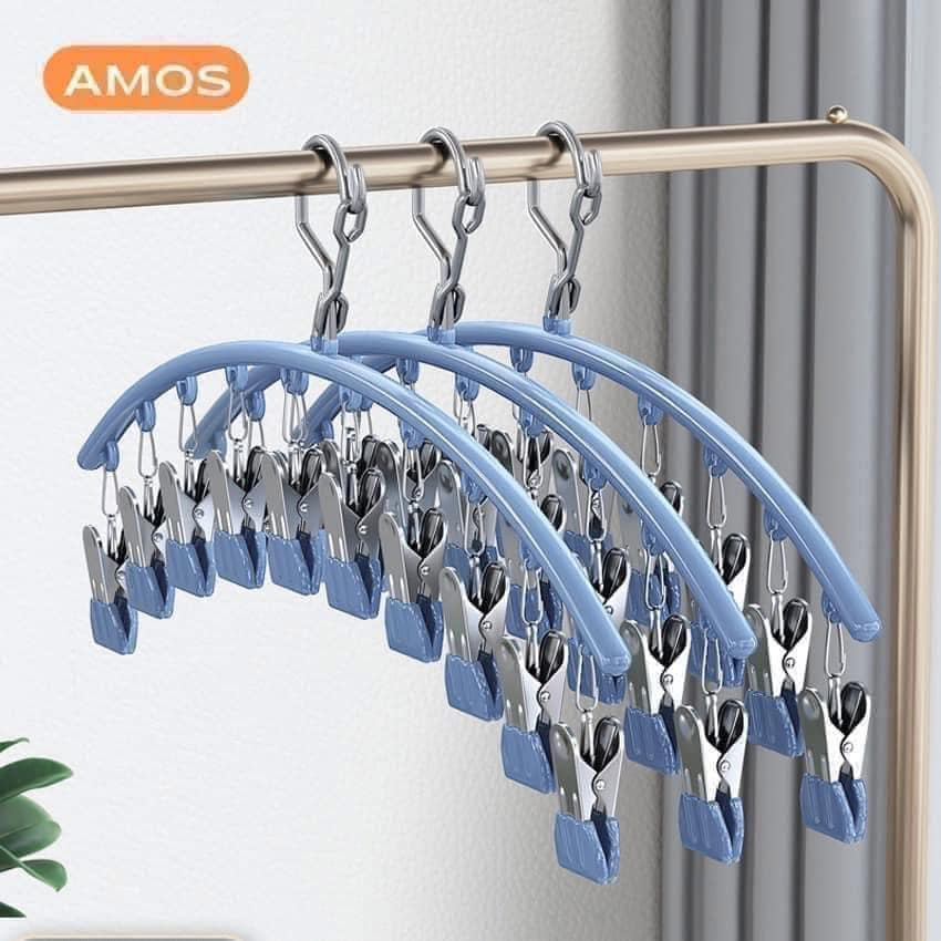 MÓC CONG 10 KẸP PHƠI QUẦN ÁO, PHƠI TẤT INOX BỌC NHỰA SIÊU TIỆN DỤNG