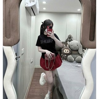 Áo Phông CELILE Thêu Kim Sa Ngắn Tay Áo Thun Nữ Hot 2025 Thêu Nổi