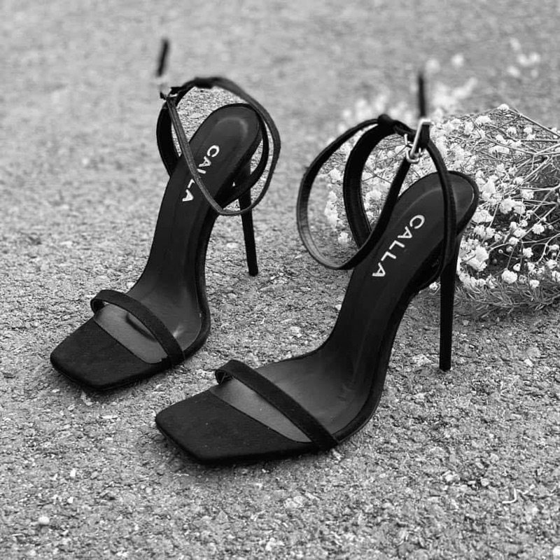 sandal mũi vuông hở gót cao 8cm, 9cm, 11cm, 12cm