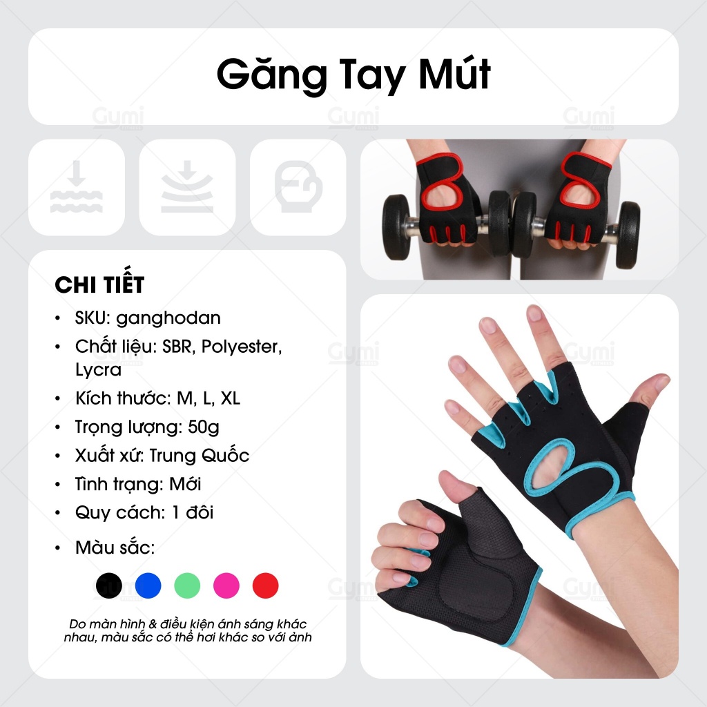 Găng Tay Tập Gym Nữ, Găng Tay Tập Thể Hình Nữ - Găng Tay Mút - GT-HoDan