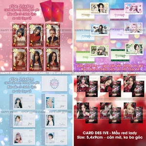 Set 100c card des IVE: thẻ ảnh thiết kế Wonyoung, Gaeul, Liz, Leeseo, Rei, Yujin