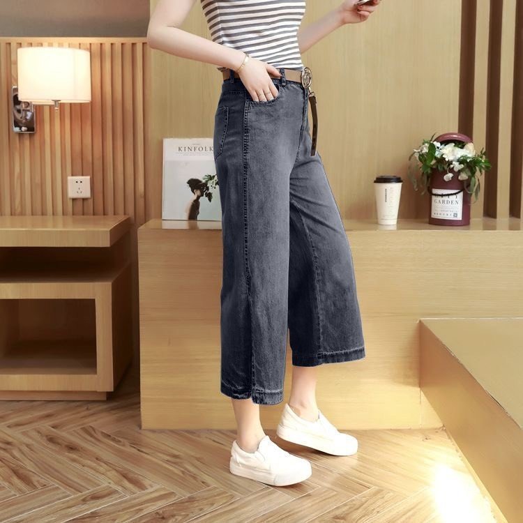 Quần Jeans nữ lửng ống xuông xẻ tà tôn dáng cá tính trẻ trung, Quần Jeans phong cách Hàn Quốc D1157