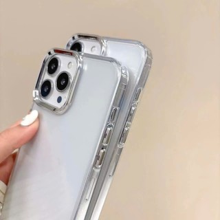 (Ốp viền cam bạc)Ốp lưng tpu dẻo trong suốt viền camera phủ bạc phím bạc chống sốc dành cho ip 12/13/14/15/16/pro/promax