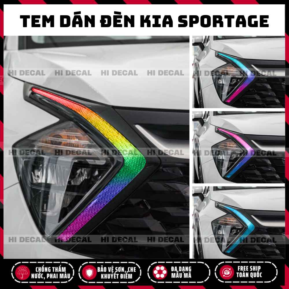 Tem dán đèn Kia Sportage | decal dán đèn đổi màu Tem stick trang trí cao cấp chống thấm nước, phai màu, chịu nhiệt tốt