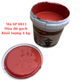 Sơn chậu cảnh cao cấp SuPon màu đỏ gạch – Mã SP 0011, hộp 4 kg, hộp 1kg