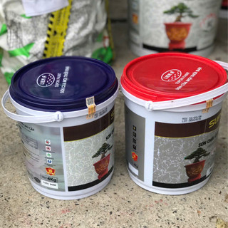 Sơn chậu cảnh cao cấp SuPon màu đỏ gạch – Mã SP 0011, hộp 4 kg, hộp 1kg