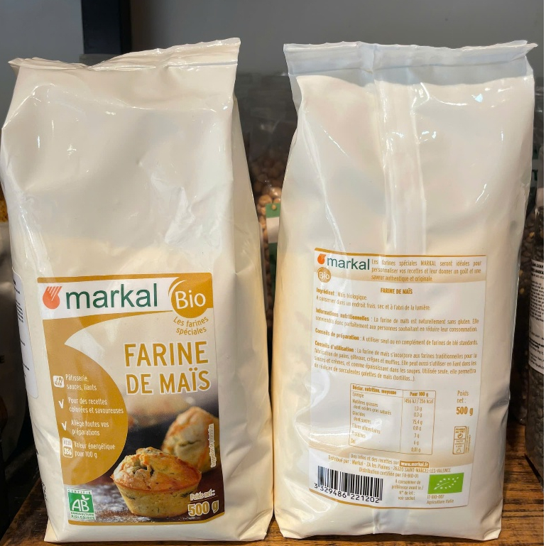 Ảnh Bột bắp hữu cơ hạt mịn Markal 500g 2
