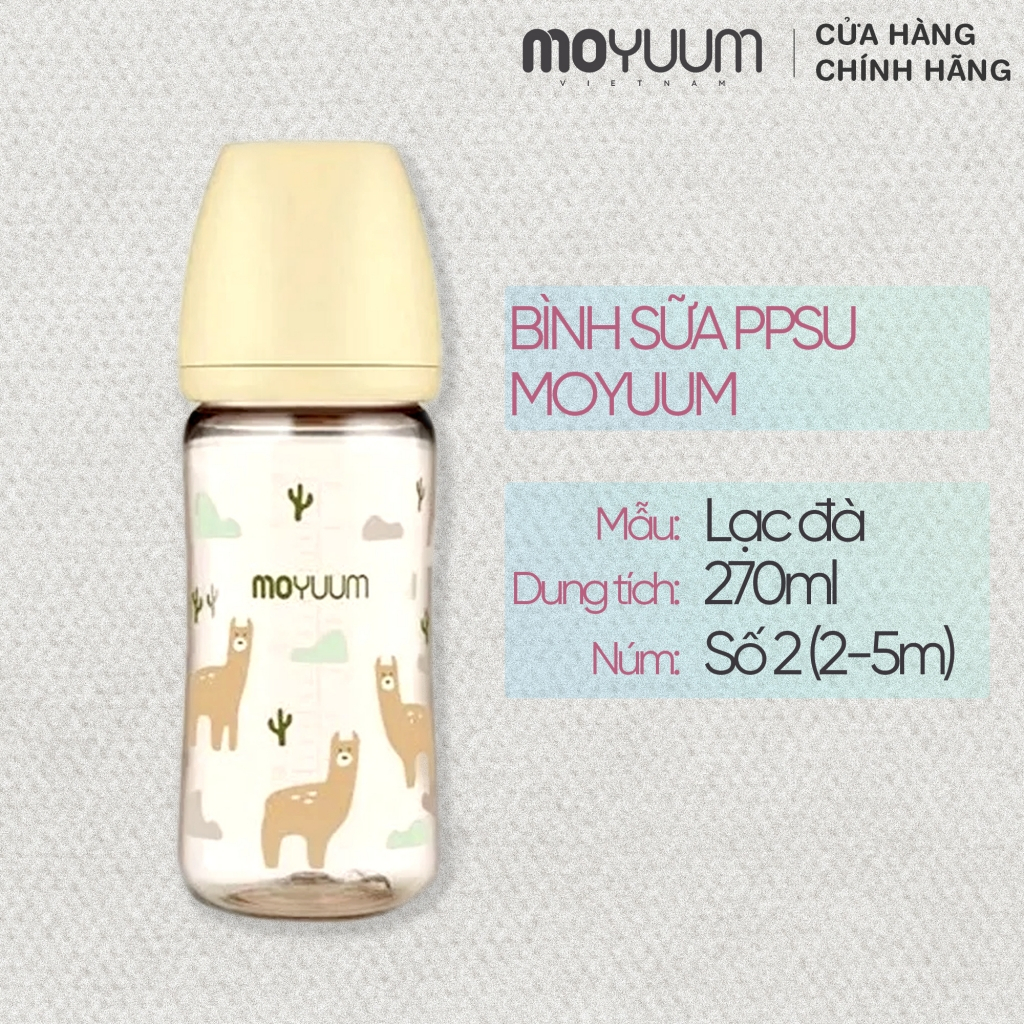 Ảnh Bình sữa PPSU Moyuum - Lạc đà - 270ml - Kèm núm 2 1