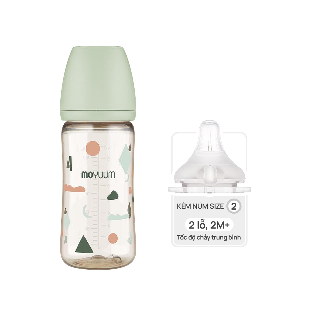 Ảnh Bình sữa PPSU Moyuum - Mây xanh - 270ml - Kèm núm 2 3