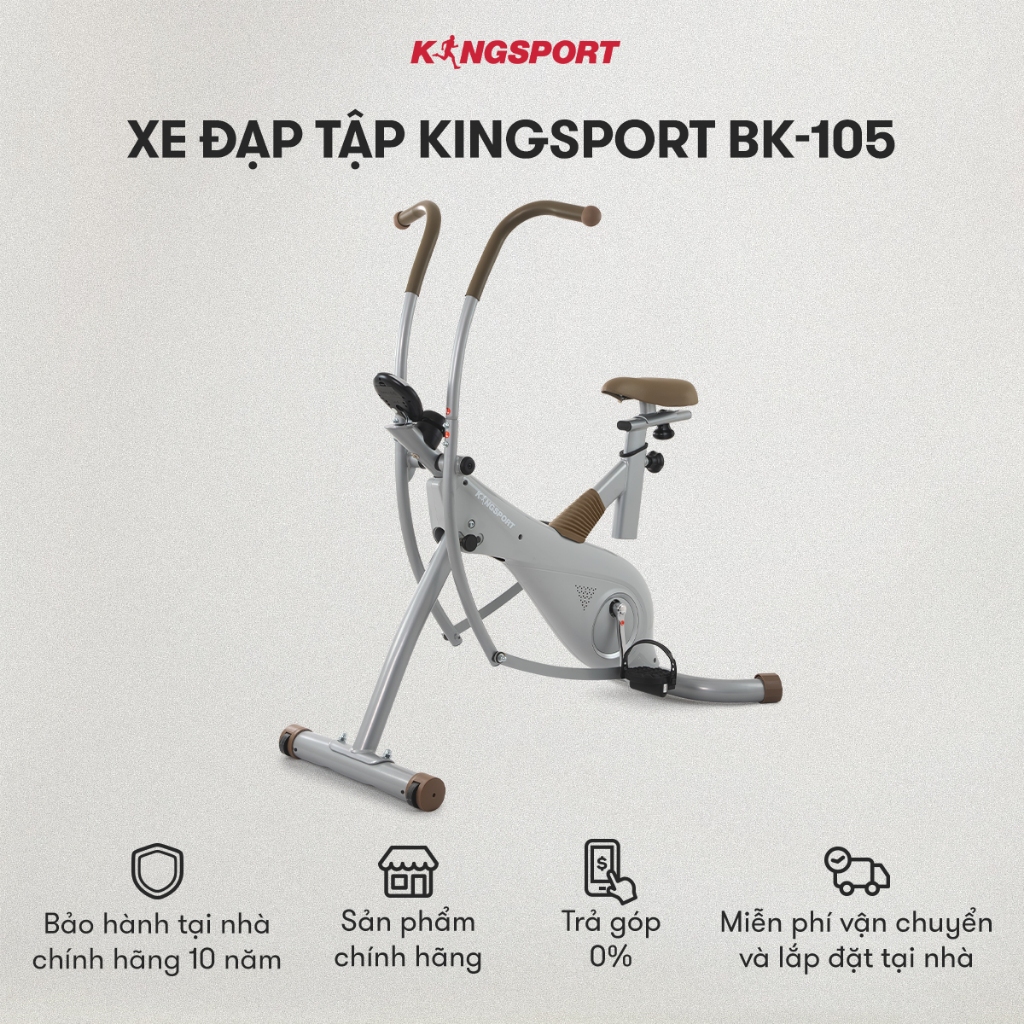 CHỈ GIAO MIỄN BẮC | Xe đạp tập KINGSPORT BK-105 tập luyện toàn thân, kháng lực đa cấp độ, có đồng hồ thông minh