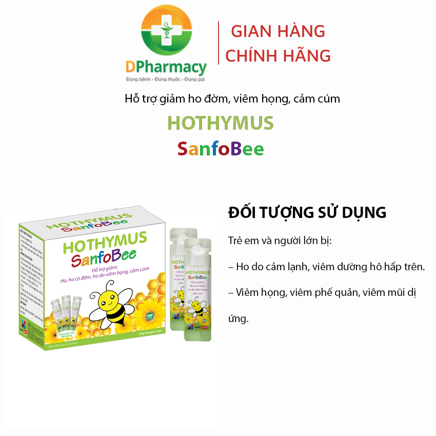 Siro Hothymus SanfoBee, Giải pháp cho trẻ ho cảm dai dẳng hay tái phát, hộp 30 gói x 5ml