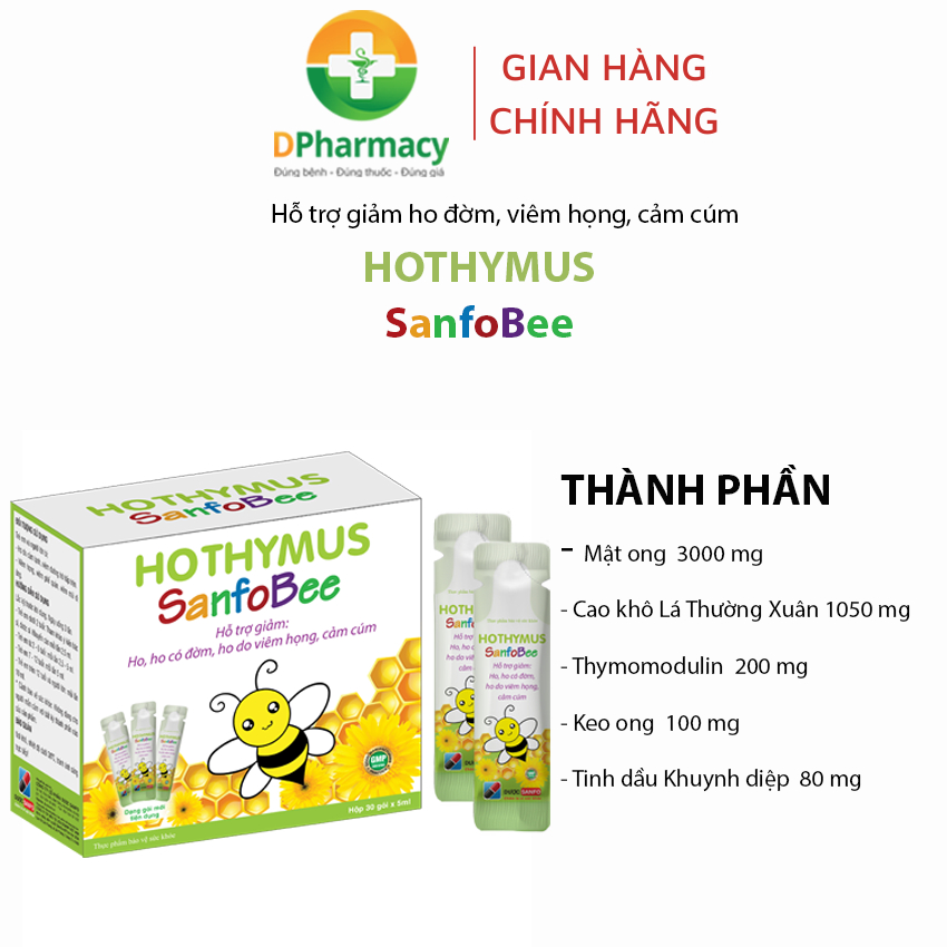Siro Hothymus SanfoBee, Giải pháp cho trẻ ho cảm dai dẳng hay tái phát, hộp 30 gói x 5ml