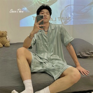 Đồ ngủ pijama cặp đôi mặc nhà ngắn tay, bộ ngủ lụa đôi lụa satin mùa hè (kèm ảnh cận vải) - Since Then