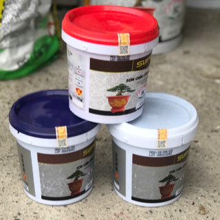 Sơn chậu cảnh cao cấp SuPon màu nâu cánh gián, hộp 1kg, 5 chổi quét sơn