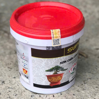 Sơn chậu cảnh cao cấp SuPon màu nâu cánh gián, hộp 1kg, 5 chổi quét sơn