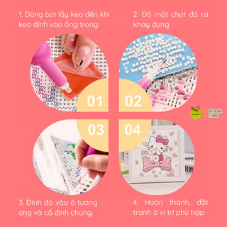 [HỎA TỐC] Tranh đính đá 5D, tổng hợp PHONG CẢNH 30x40cm, đầy đủ dụng cụ, không khung