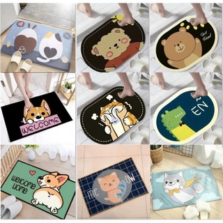 Thảm lau chận họa tiết hoạt hình động vật, hoa