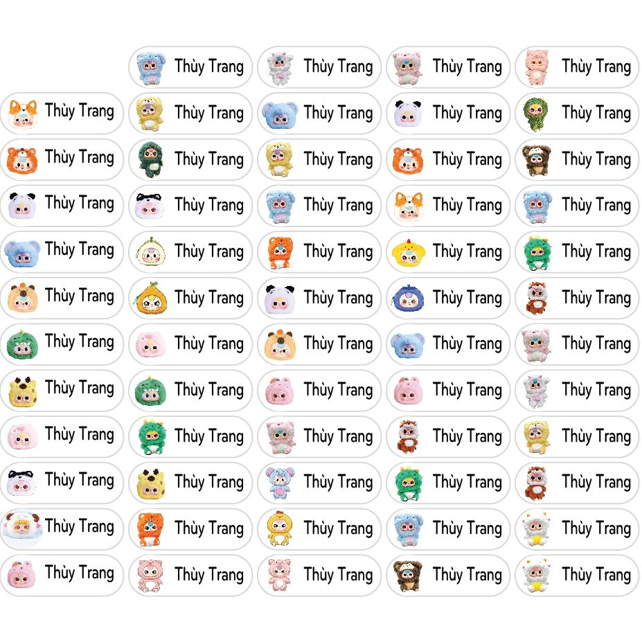 Combo 149 sticker KT:(1x3cm) hoặc 80 sticker KT: (1.2x4.5cm) Baby three ...