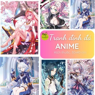[HỎA TỐC] Tranh đính đá 5D, tổng hợp ANIME, HOẠT HÌNH, 30x40cm,có sẵn dụng cụ, KHÔNG kèm khung