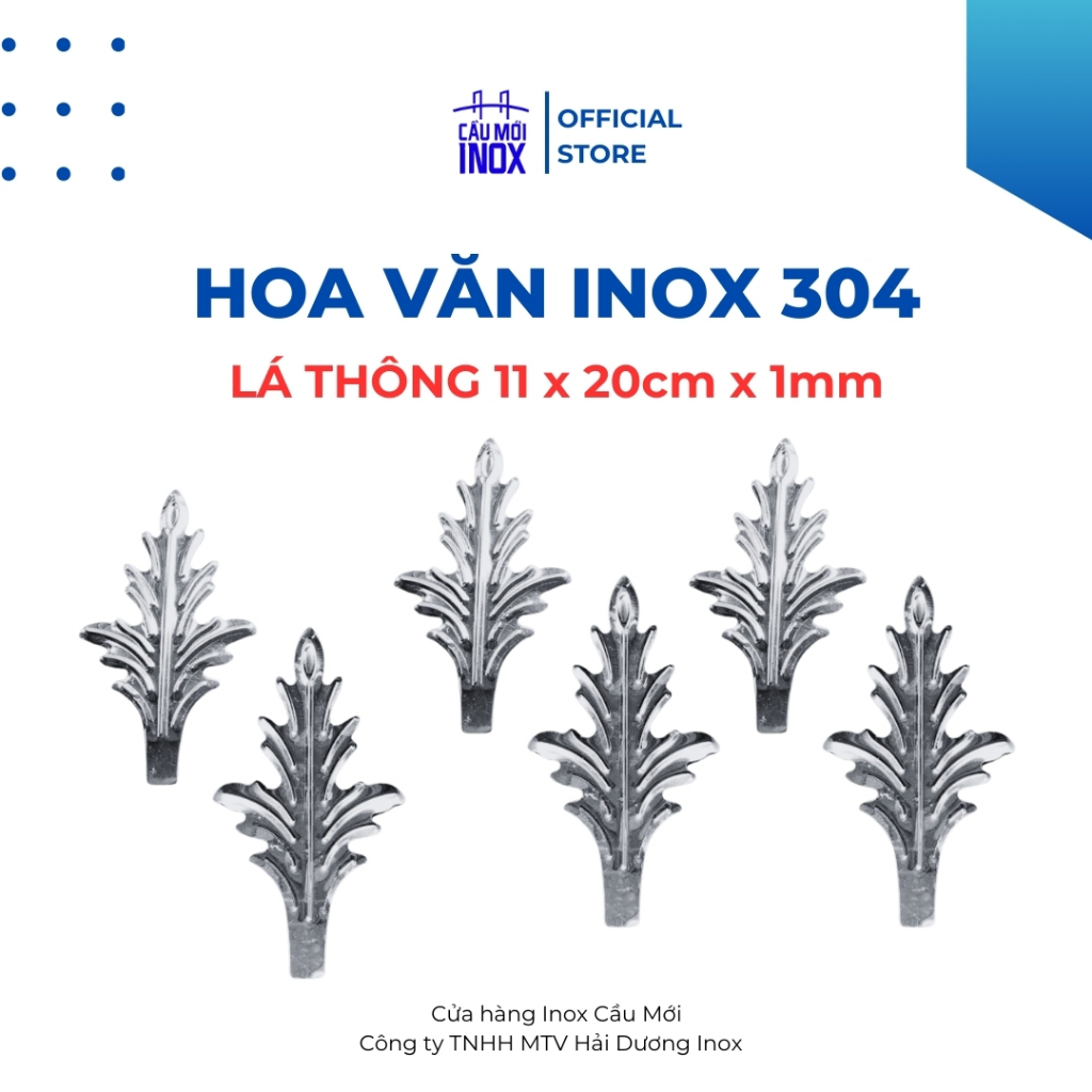 Hoa lá inox 304, lá thông inox, phụ kiện hoa lá trang trí cửa cổng, lan can, cầu thang đẹp