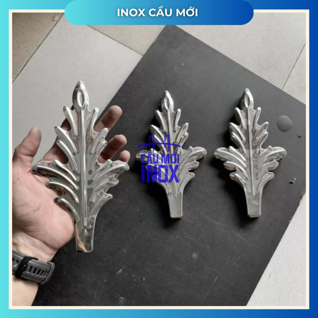 Hoa lá inox 304, lá thông inox, phụ kiện hoa lá trang trí cửa cổng, lan can, cầu thang đẹp