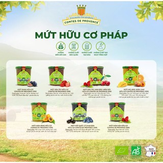 Mứt hữu cơ Comtes de Provence 350g làm từ 65% trái cây hữu cơ cao cấp