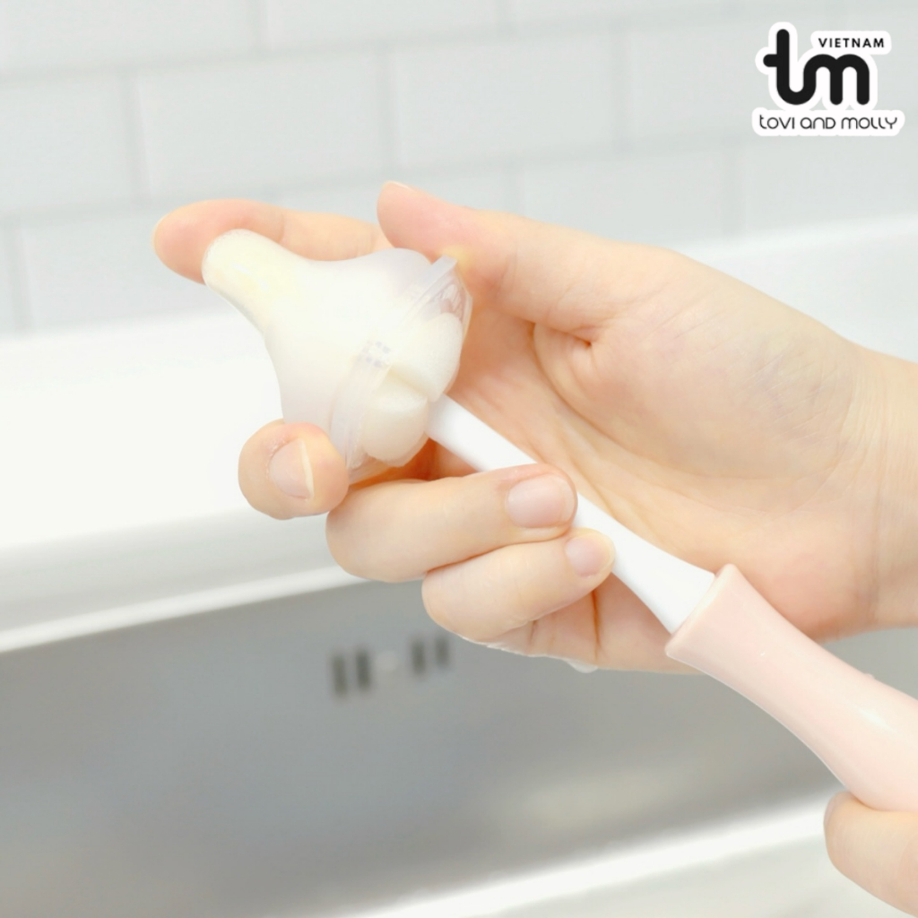 Ảnh CỌ RỬA BÌNH SỮA VÀ NÚM TI TOVI AND MOLLY (HỒNG,KEM) 3