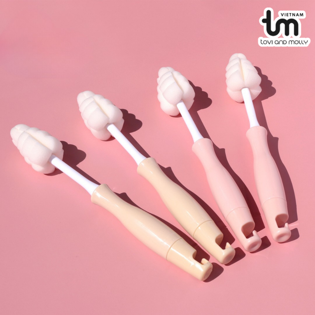 Ảnh CỌ RỬA BÌNH SỮA VÀ NÚM TI TOVI AND MOLLY (HỒNG,KEM) 2