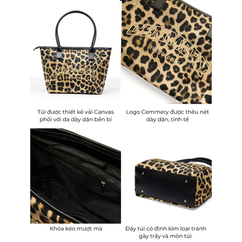 Túi Tote Họa Tiết Beo CEMMERY Local Brand Chính Hãng Leopa Bag Vải Canvas Unisex Size 16 inch | BigBuy360 - bigbuy360.vn