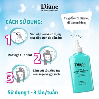 Dầu gội đầu tẩy tế bào chết da đầu Diane Perfect Beauty Extra Scalp Refresh Liquid Shampoo 240ml