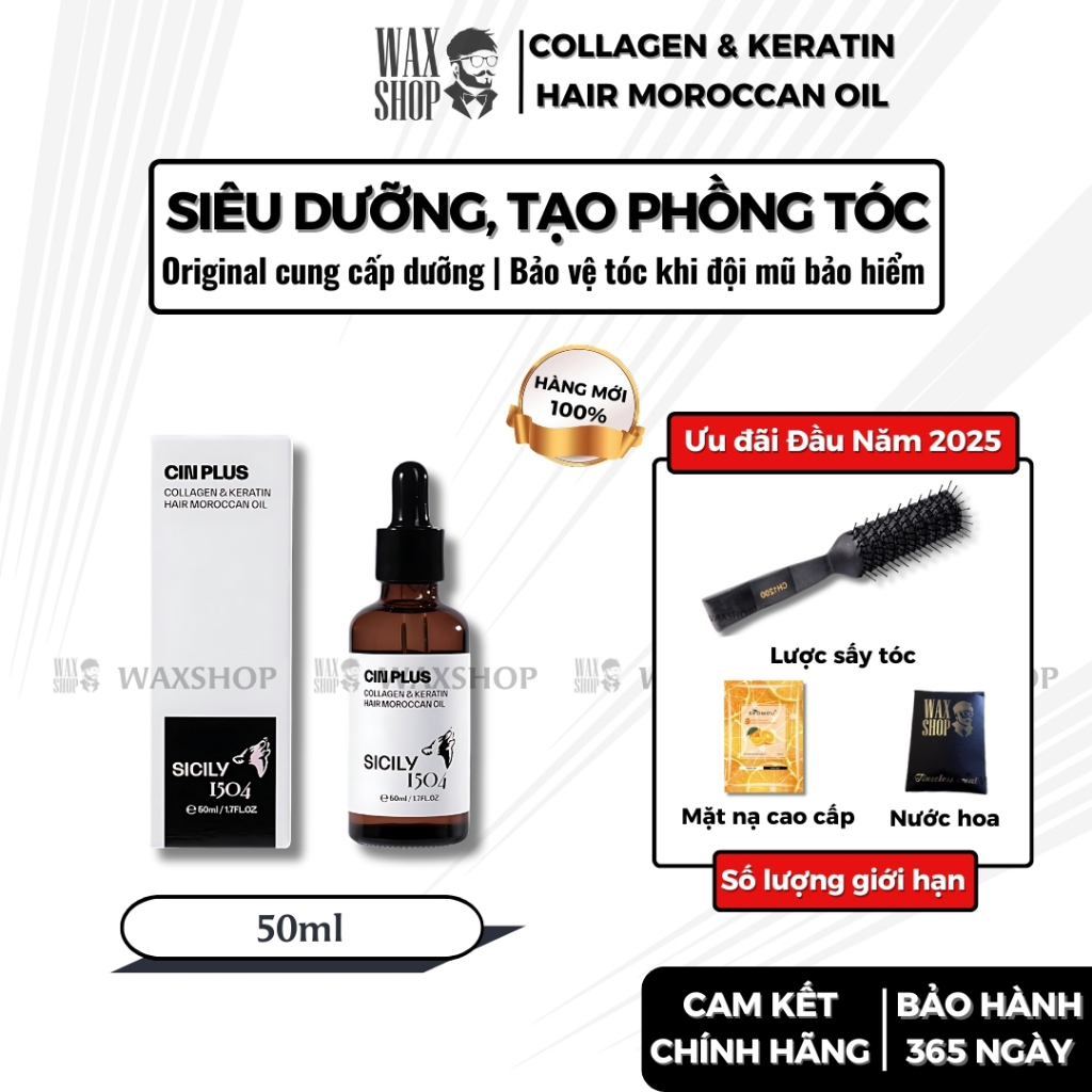 Tinh dầu dưỡng tóc nam Cin Plus Collagen & Keratin Hair Moroccan Oil ...