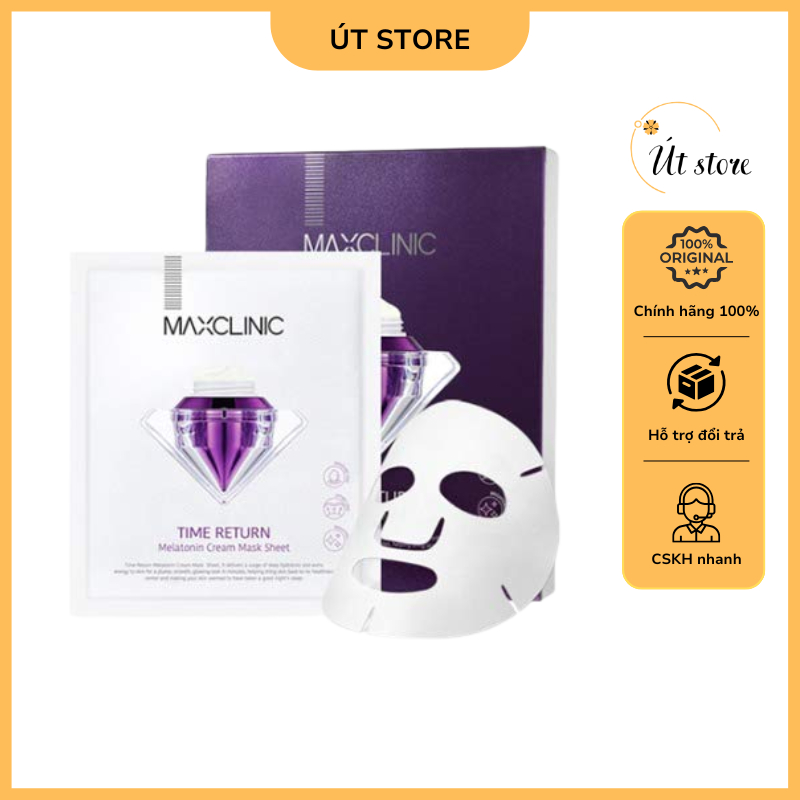 Mặt Nạ Dưỡng Da Maxclinic Time Return Melatonin Cream Mask Sheets Hộp 4 Miếng