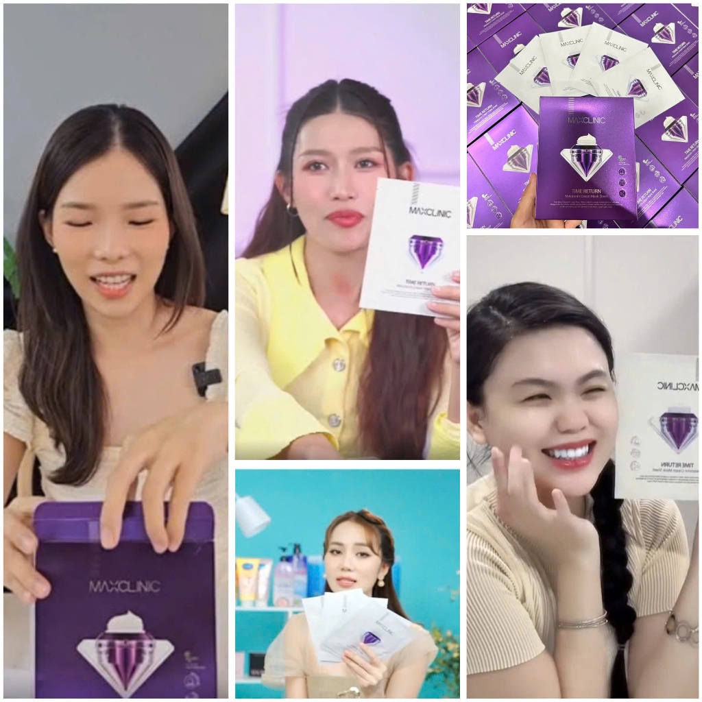 Mặt Nạ Dưỡng Da Maxclinic Time Return Melatonin Cream Mask Sheets Hộp 4 Miếng