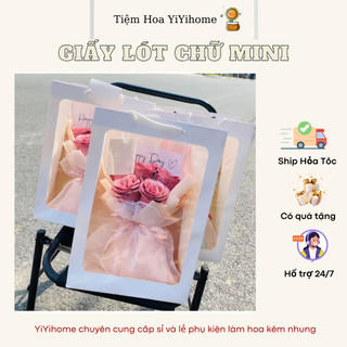 Giấy Lót Chữ Mini 14*25CM Gói Bó Hoa Trang Trí Hoa Diy Handmade YiYihome