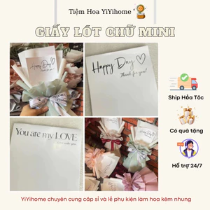 Giấy Lót Chữ Mini 14*25CM Gói Bó Hoa Trang Trí Hoa Diy Handmade YiYihome