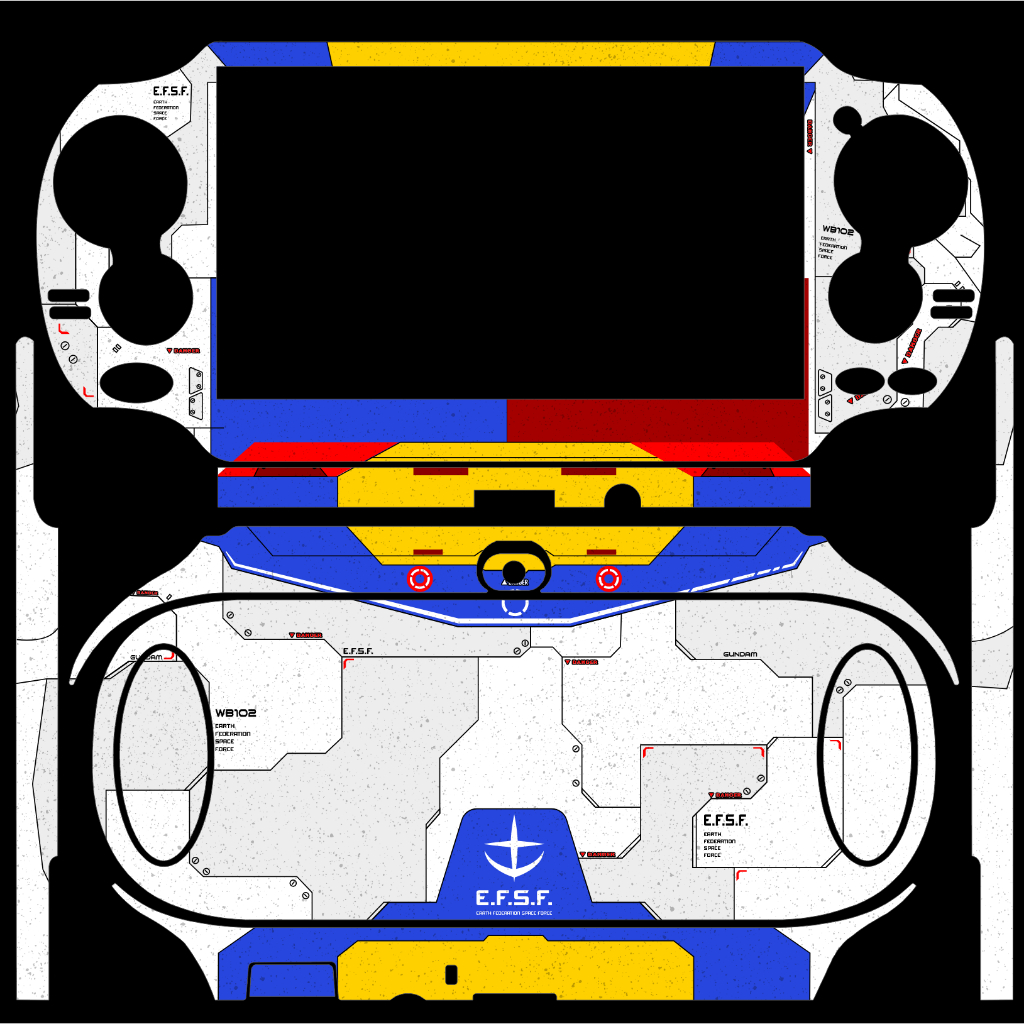Skin dán PS Vita 1000 / 2000 mẫu Gundam trắng | có custom miếng dán theo yêu cầu | Sony PlayStation | Skin 4 lớp