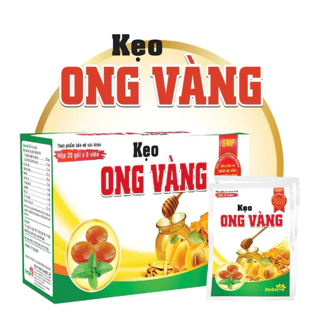 Kẹo ONG VÀNG (hộp 20 gói x 8 viên) giảm ho, giảm đờm, đau rát họng