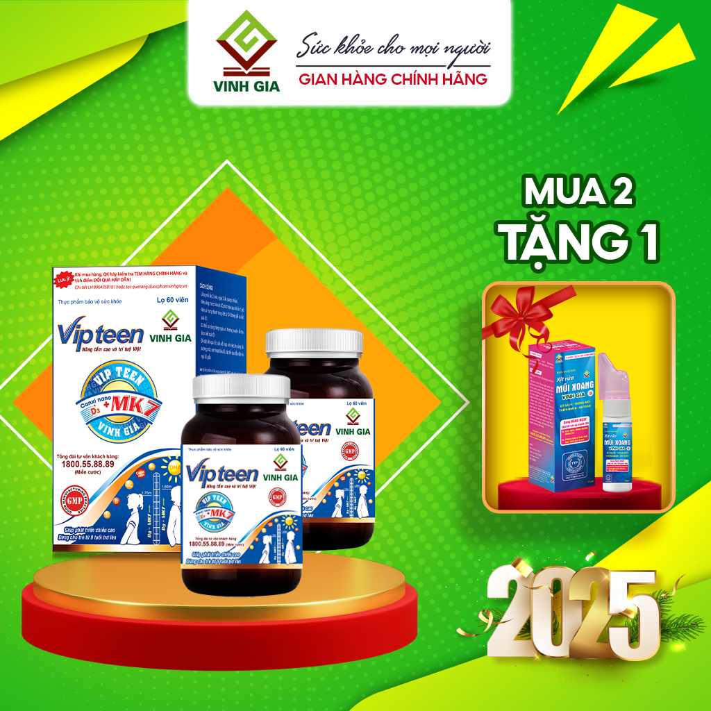 Ảnh Viên Uống Tăng Chiều Cao Vipteen Vinh Gia, Giúp Thể Lực Tốt Cho Trẻ 9 -18 Tuổi (LỌ/ 60v) 2