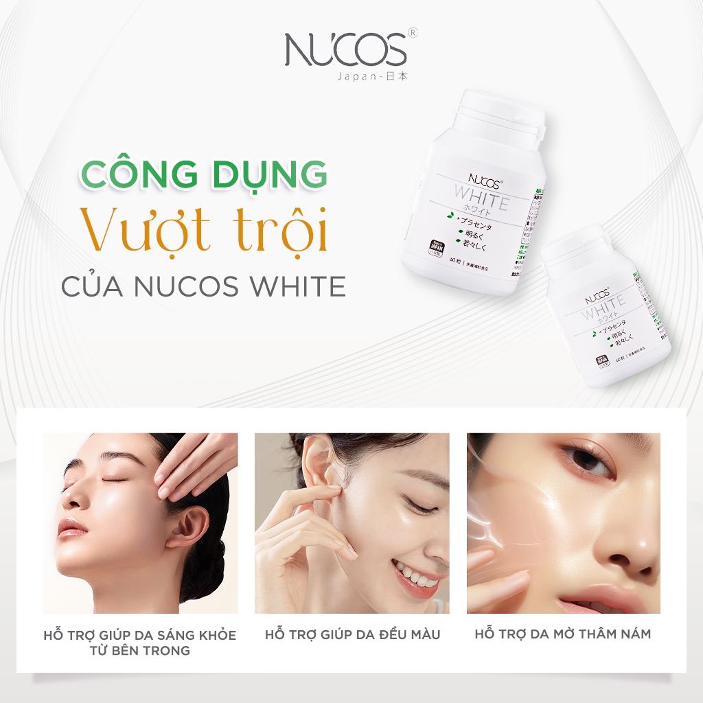 Ảnh TPBVSK Viên Uống Trắng Da Nucos White Hỗ Trợ Mờ Thâm Nám Sáng Da Chống Nắng [3Hộp x60 viên] 4