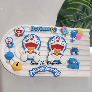 Set jibbitz 2d gắn dép trang trí dép cute, jibbitz nhựa dẻo, set jibbitz theo chủ đề Doraemon, kurumi, shin,..