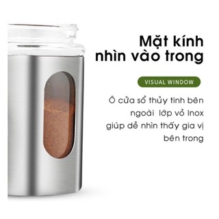 Lọ gia vị muối tiêu inox 100ml - Hũ đựng tăm tiện dụng - Lọ rắc tiêu, hũ đựng gia vị