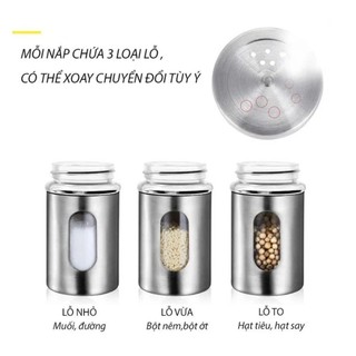 Lọ gia vị muối tiêu inox 100ml - Hũ đựng tăm tiện dụng - Lọ rắc tiêu, hũ đựng gia vị