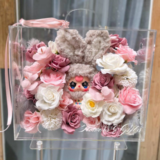 (CHUYÊN SỈ-HỎA TỐC) Hộp valy mica trong suốt đựng babythree gấu bông hoa khô hoa sáp Quà tặng 14/2 8/3 20/10 cao cấp