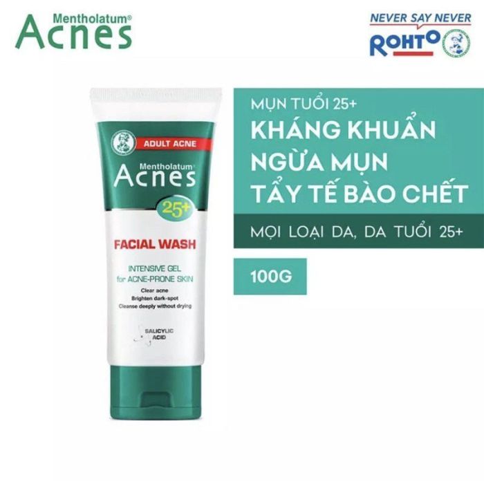 Gel Rửa Mặt Ngăn Ngừa Mụn 25+ Facial Wash Acnes 100Gr