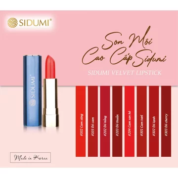 Son siêu lì không trôi khi ăn uống xịn cao cấp chính hãng Sidumi hàn quốc lâu trôi dạng thỏi màu đỏ nâu đất cam cháy 24h